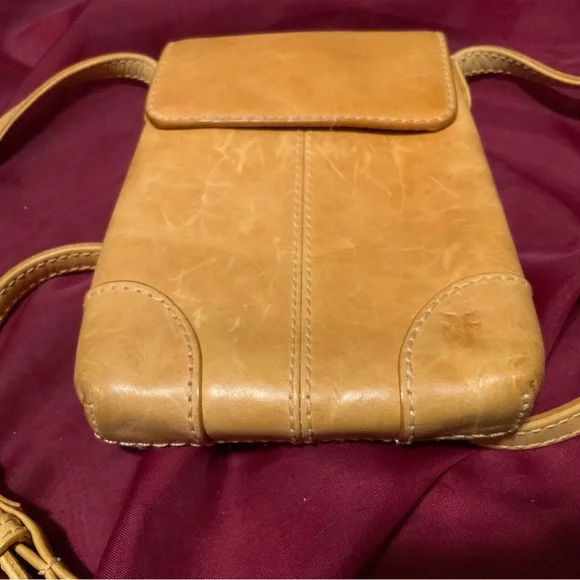 Fry Leather Crossbody phone purse.. color is mustard - Picture 11 of 12